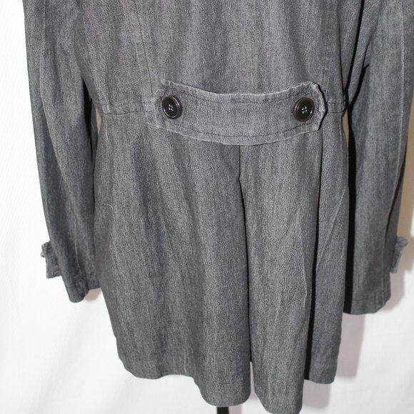 Kenar Sport Coat Jacket Blazer Gray Denim Pleated Size XL Pre-Loved EUC - Picture 10 of 13